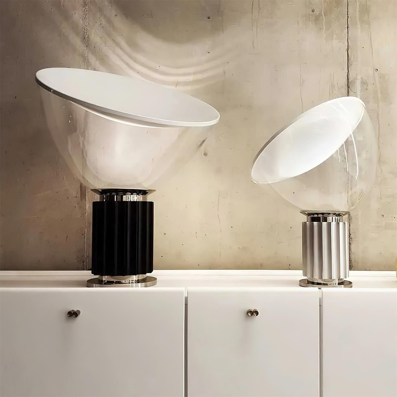 Lámpara de Mesa Moderna con Difusor de Cristal y Reflector de Aluminio – Ideal para Escritorio y Mesita de Noche 4