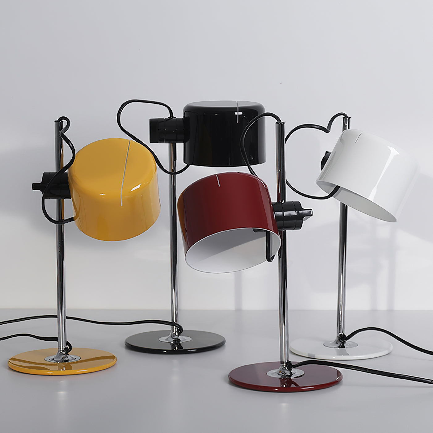 Lámpara de Mesa Moderna con Pantalla Ajustable y Base de Disco en Cromo – Ideal para Escritorio y Mesita de Noche 6