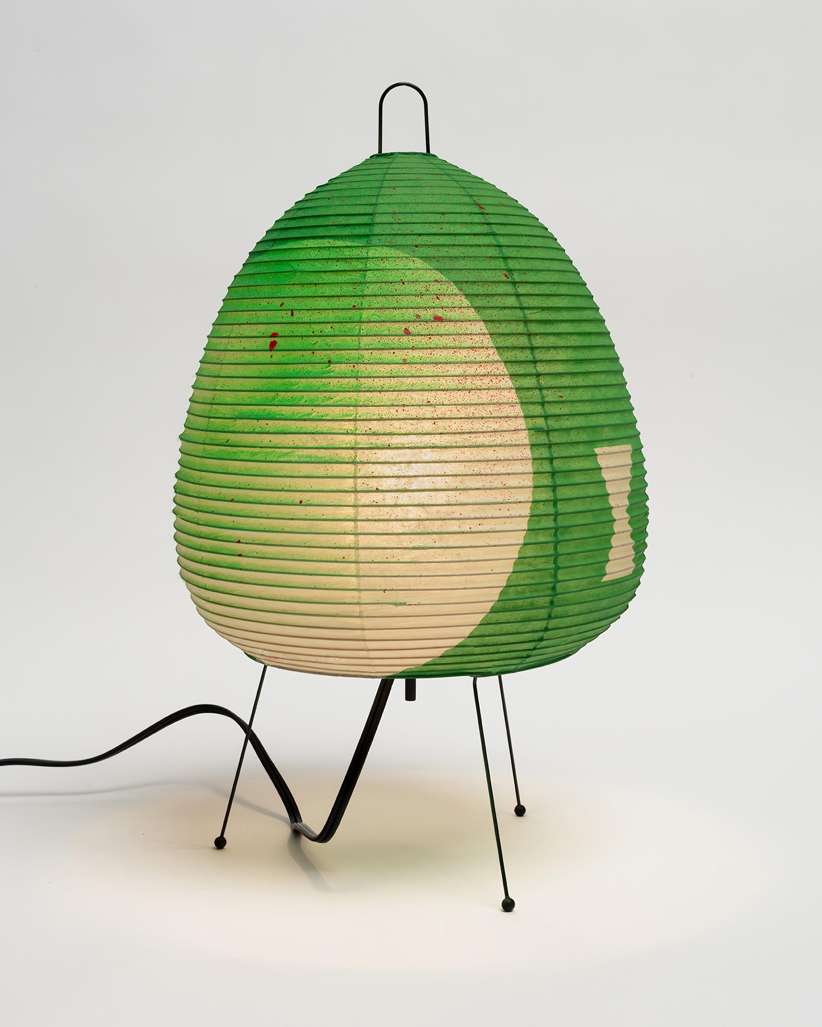 Lámpara de Mesa Moderna con Papel Washi y Estructura de Metal – Lámpara Sobremesa Ideal para Interiores, 26 cm Diámetro 3