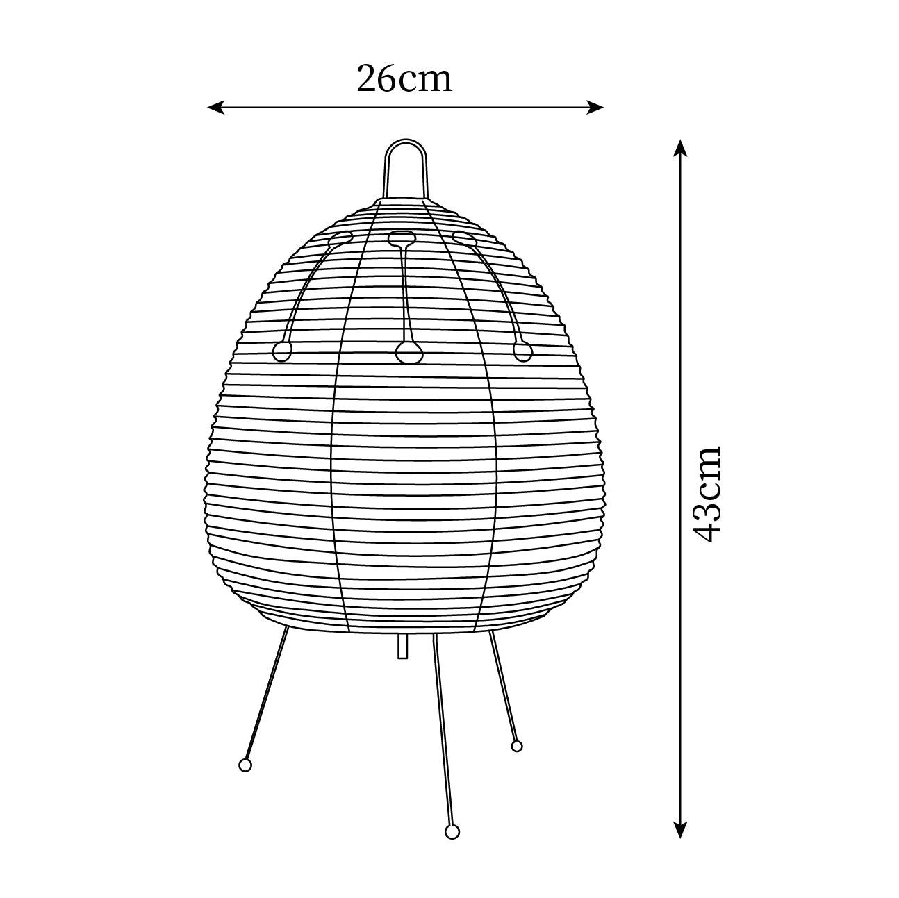 Lámpara de Mesa Moderna con Papel Washi y Estructura de Metal – Lámpara Sobremesa Ideal para Interiores, 26 cm Diámetro 5