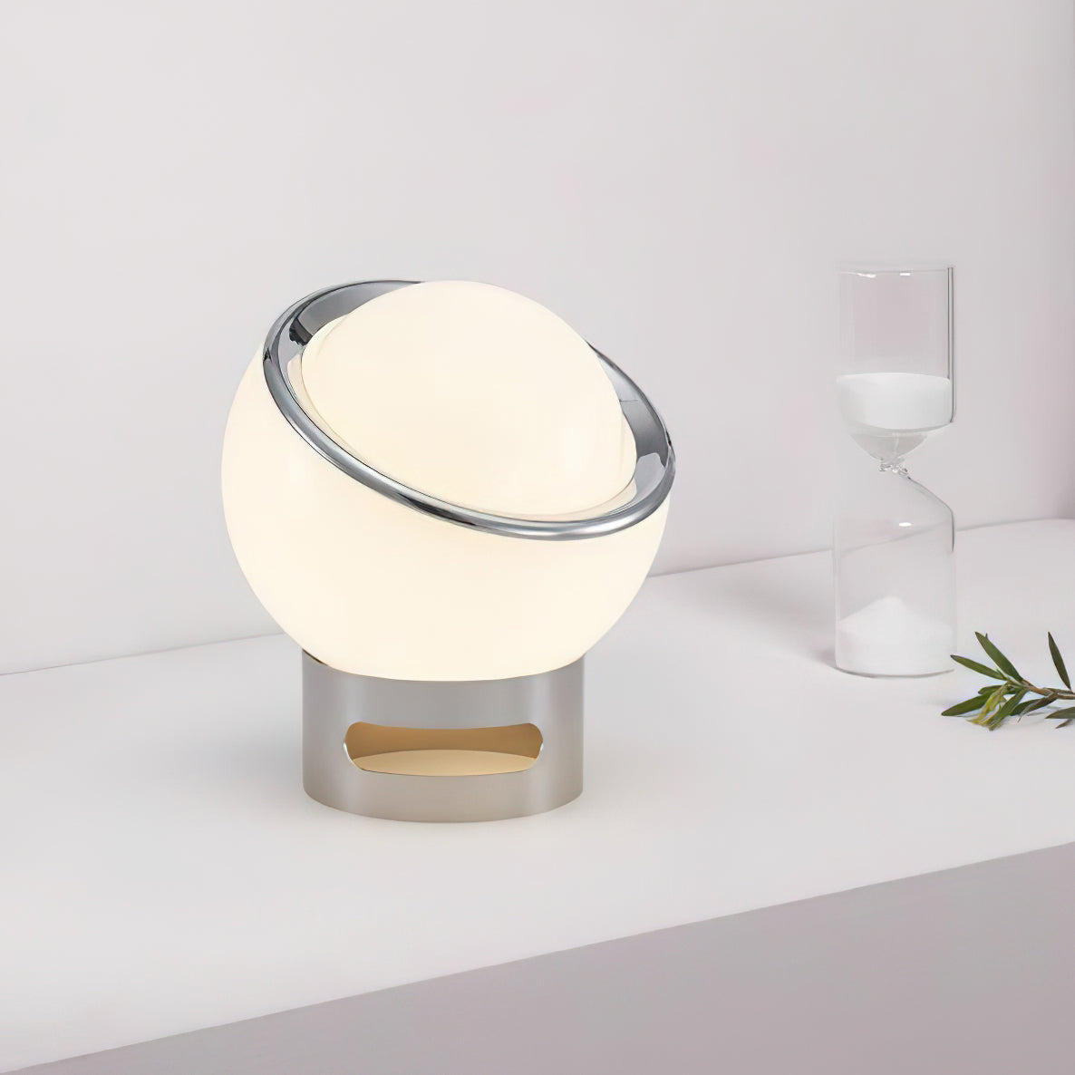Lámpara de Mesa Moderna de Acero Inoxidable y Vidrio en Verde, Naranja y Blanco - Ideal para Decoración Interior 4