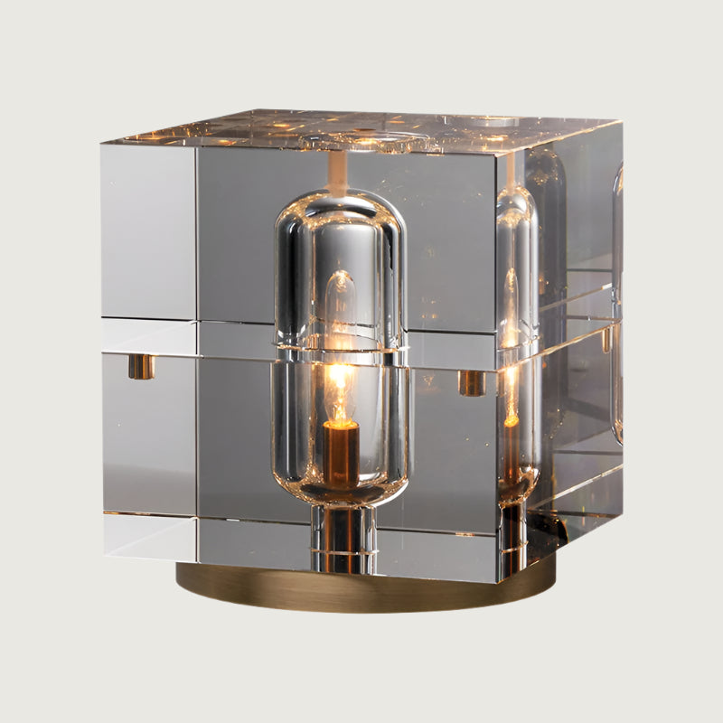 Lámpara de Mesa Moderna de Cristal y Latón con Base E14 – Diseño Único para Interiores 0