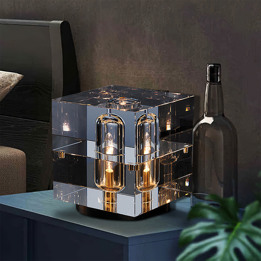 Lámpara de Mesa Moderna de Cristal y Latón con Base E14 – Diseño Único para Interiores 4