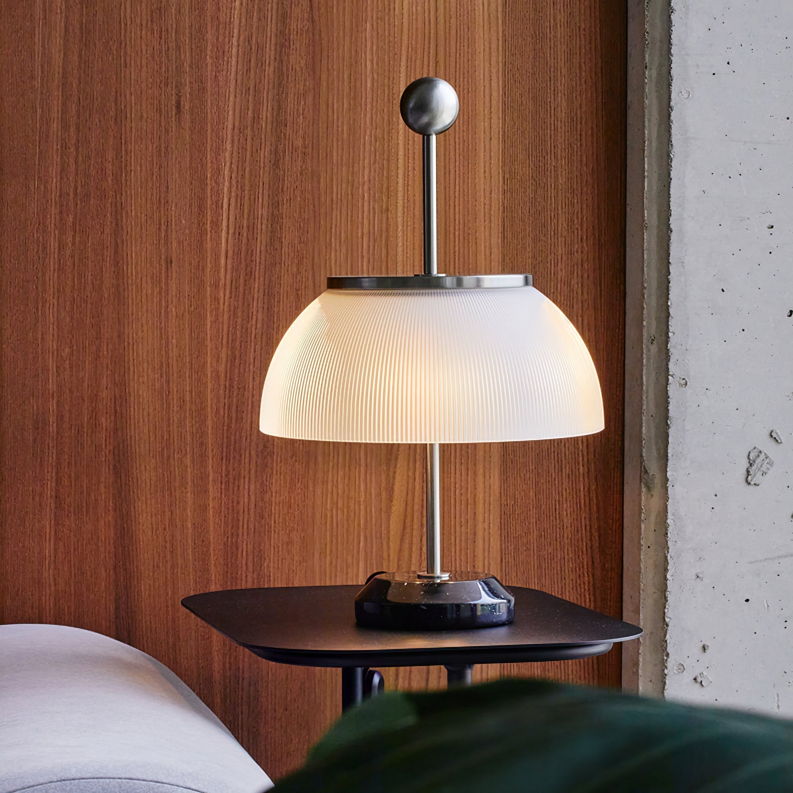 Lámpara de Mesa Moderna de Cristal y Mármol con Metal, 30cm de Diámetro, Ideal para Mesita de Noche y Sobremesa 5