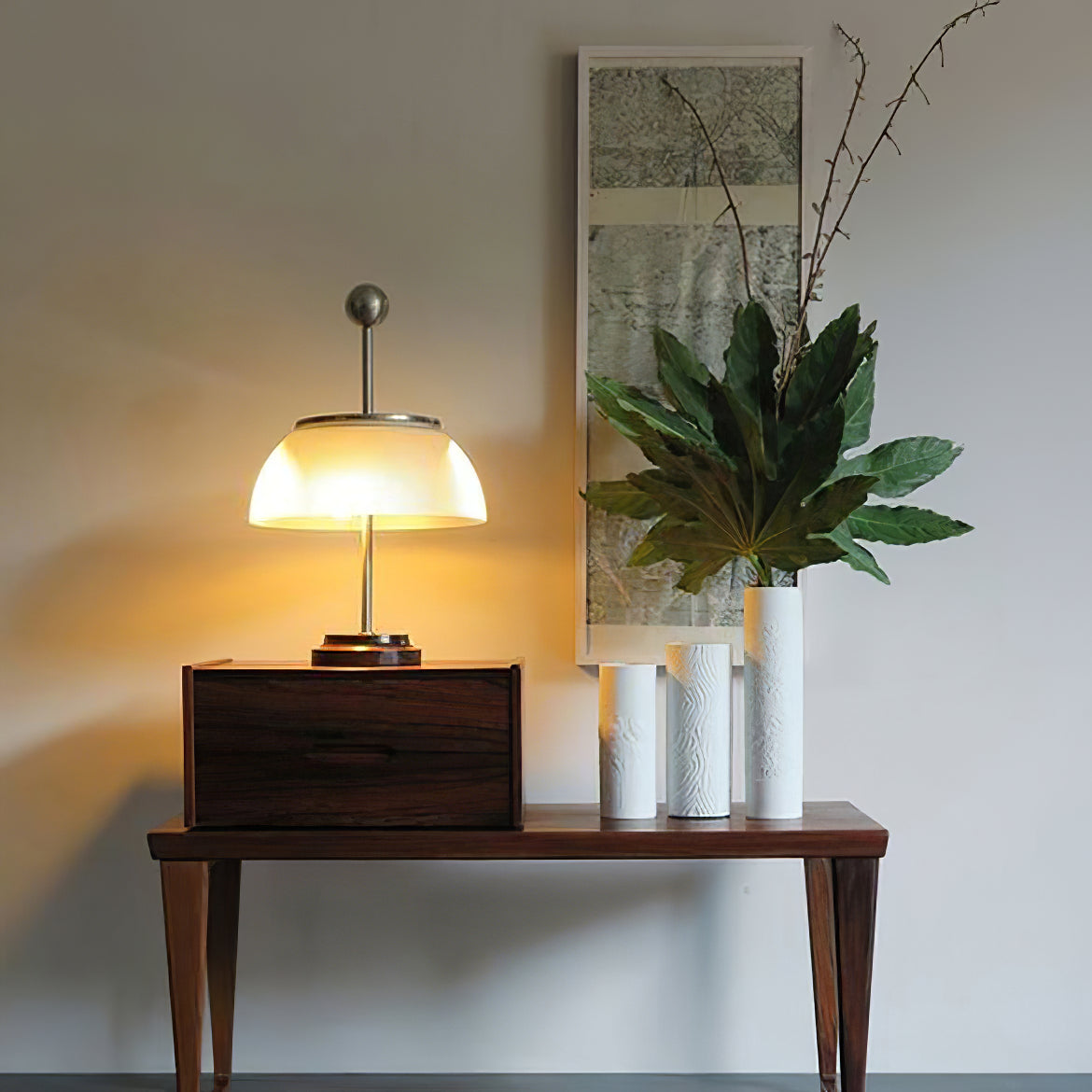 Lámpara de Mesa Moderna de Cristal y Mármol con Metal, 30cm de Diámetro, Ideal para Mesita de Noche y Sobremesa 6