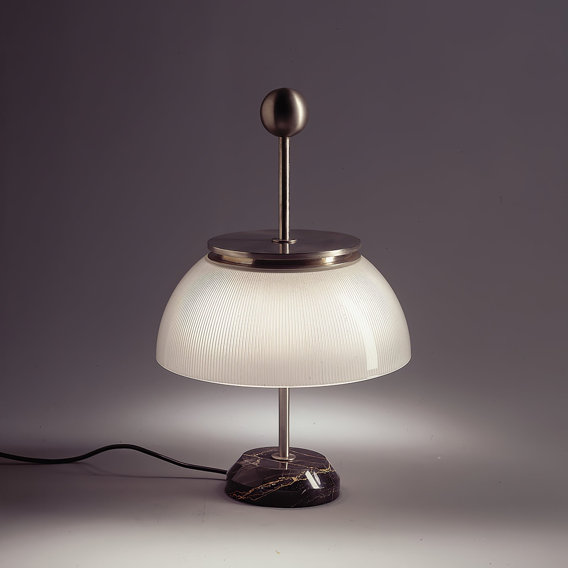 Lámpara de Mesa Moderna de Cristal y Mármol con Metal, 30cm de Diámetro, Ideal para Mesita de Noche y Sobremesa 7