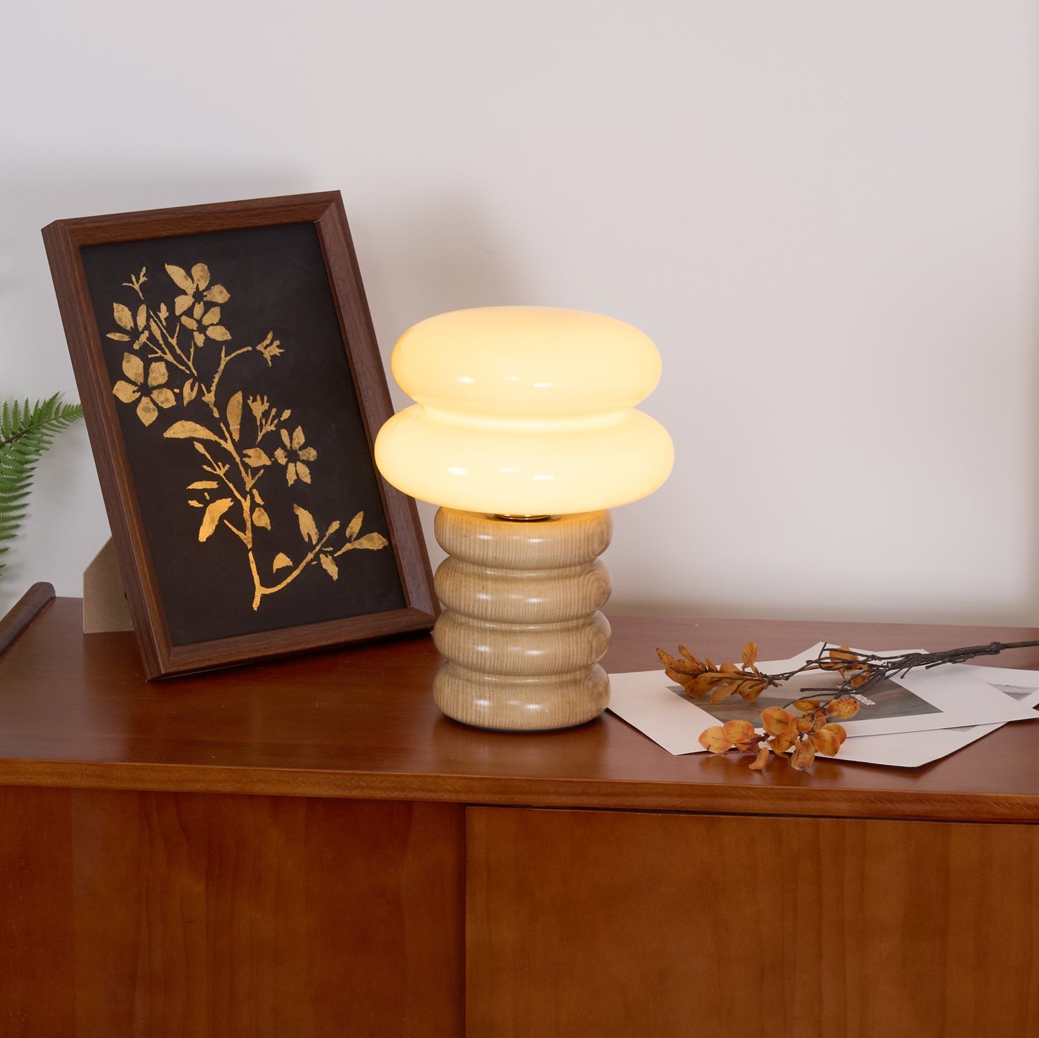Lámpara de Mesa Moderna de Madera y Vidrio con Base G9 – Diseño Elegante para Interiores, Ideal para Mesas y Rincones 8