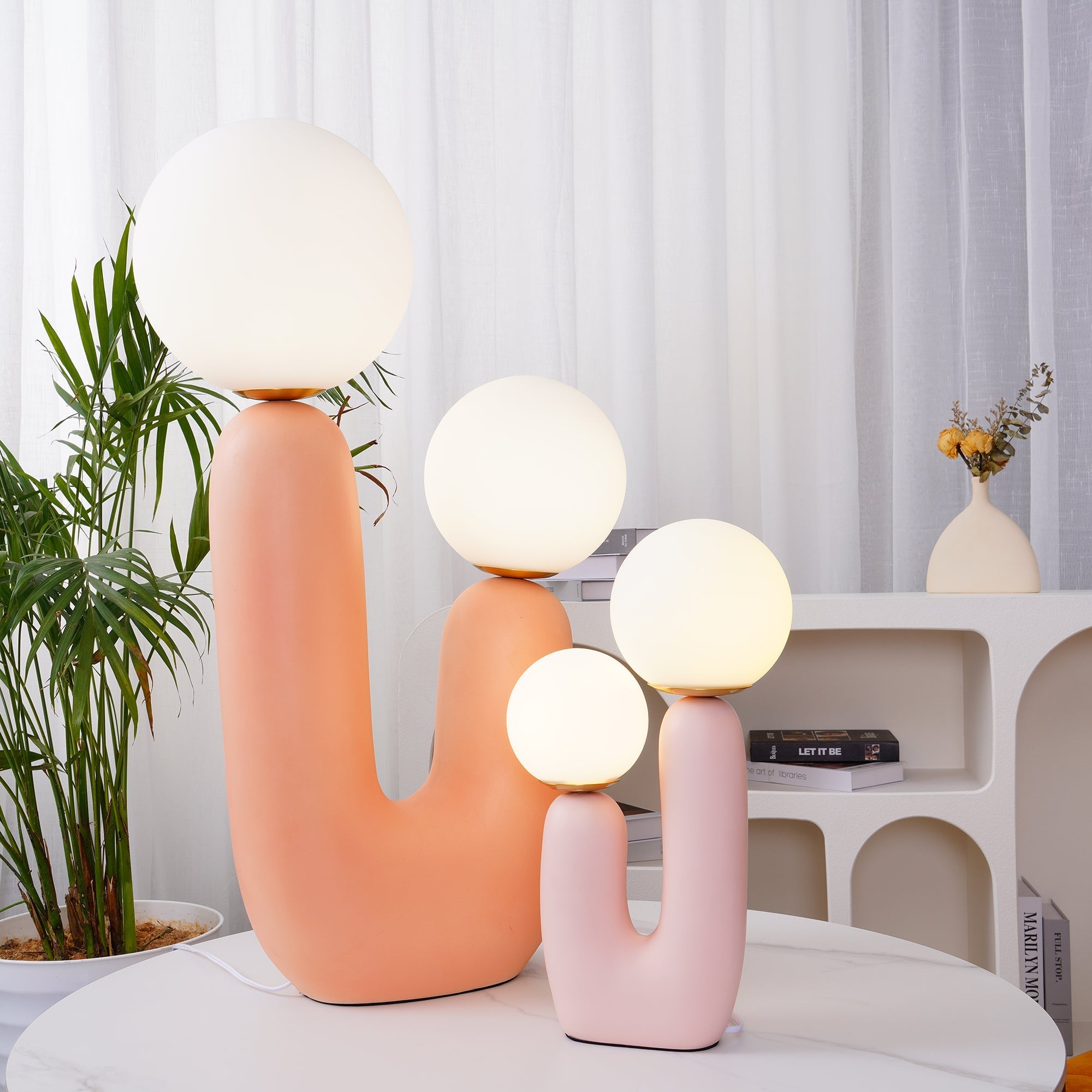 Lámpara de Mesa Moderna de Resina y Metal con Base G9 - Ideal para Escritorio y Mesita de Noche, Disponible en Varios Colores 5
