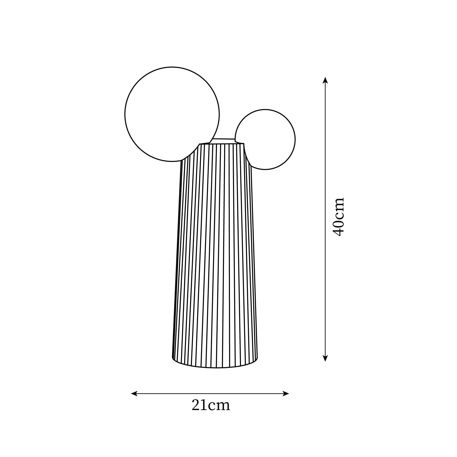 Lámpara de Mesa Moderna de Resina y Vidrio, Diseño Escultural para Interiores - 21 cm Diámetro, Varios Colores 4