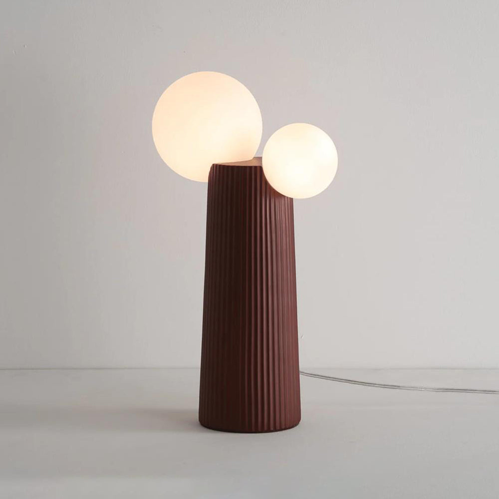 Lámpara de Mesa Moderna de Resina y Vidrio, Diseño Escultural para Interiores - 21 cm Diámetro, Varios Colores 9
