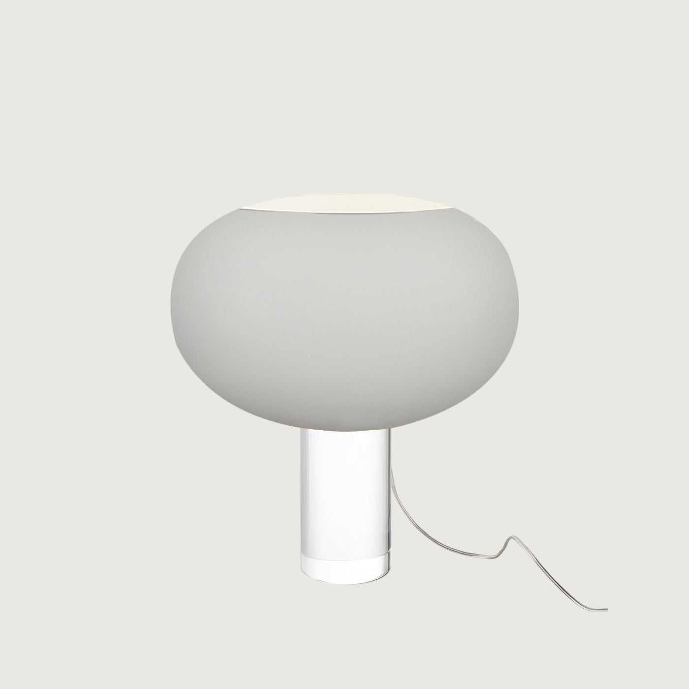 Lámpara de Mesa Moderna de Vidrio Esférico con Base Cilíndrica – Estilo Contemporáneo 10