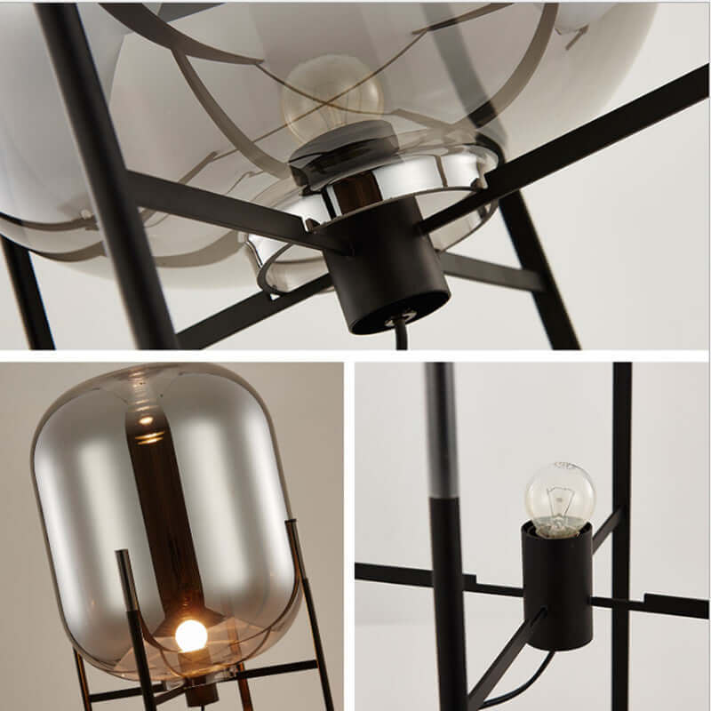Lámpara de Mesa Oda de Vidrio Soplado con Base de Cerámica – Luz Ambiental Cálida para Mesita de Noche 6