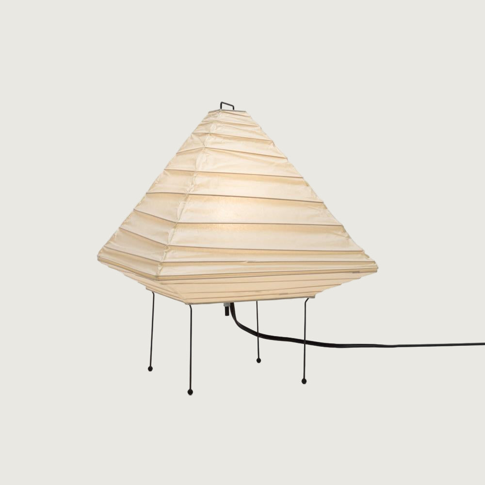 Lámpara de Mesa Pyramid 5X con Pantalla de Papel y Marco Negro – Diseño Minimalista 0