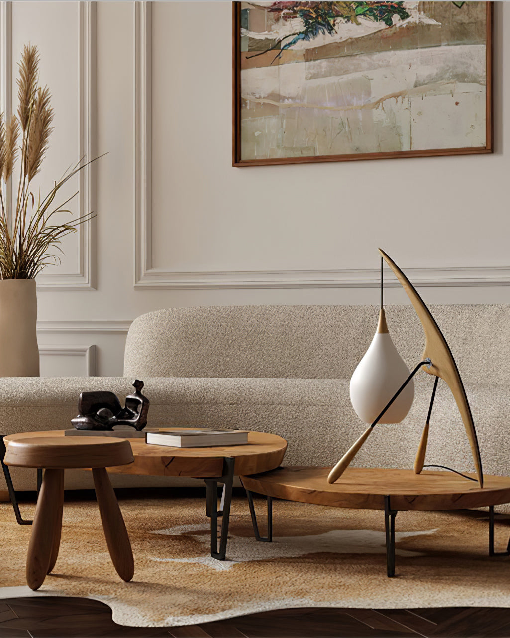 Lámpara de Mesa Retro-Futurista de Madera y Vidrio – Diseño Sostenible en Dos Colores 5