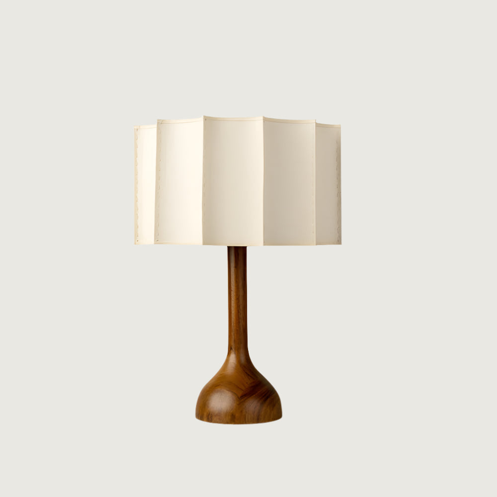 Lámpara de Mesa Sierra con Base de Madera y Pantalla de Tela – Diseño Clásico y Acogedor 0