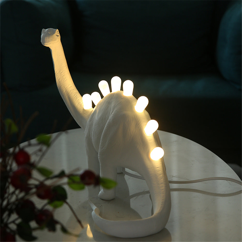 Lámpara de Mesa Stegosaurus de Resina LED, Diseño Creativo para Mesita de Noche o Escritorio, Tamaño Rex y Bronto 7