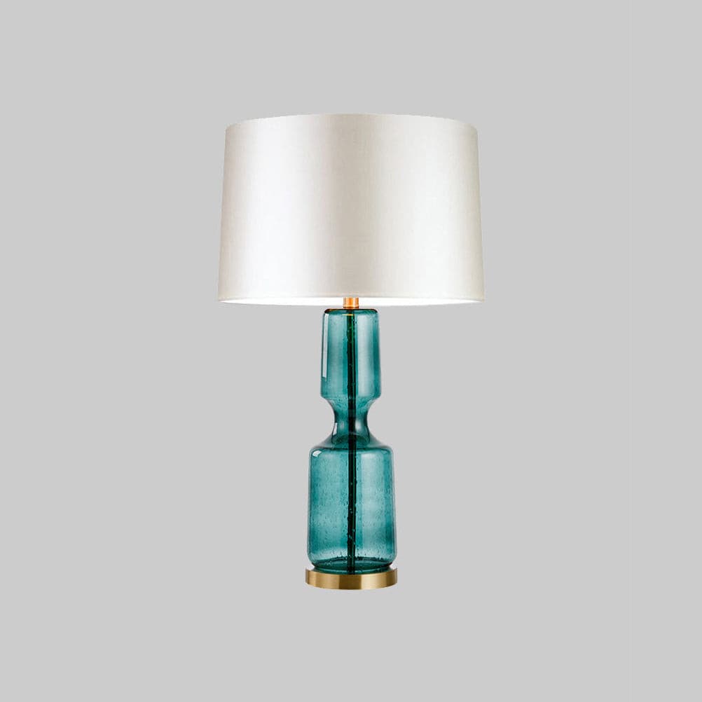 Lámpara de Mesa Teal Elegante con Pantalla de Vidrio y Base de Metal – Ideal para Escritorio y Mesita de Noche 6