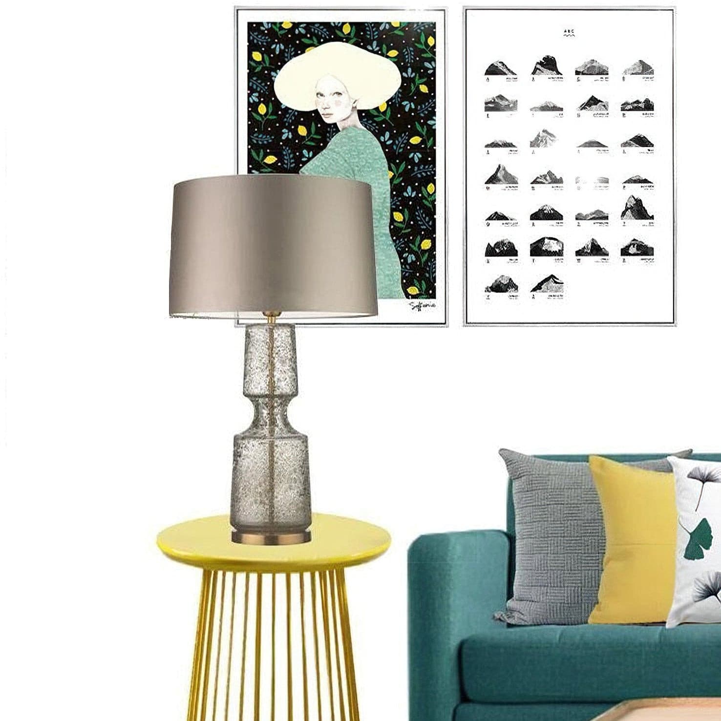 Lámpara de Mesa Teal Elegante con Pantalla de Vidrio y Base de Metal – Ideal para Escritorio y Mesita de Noche 8