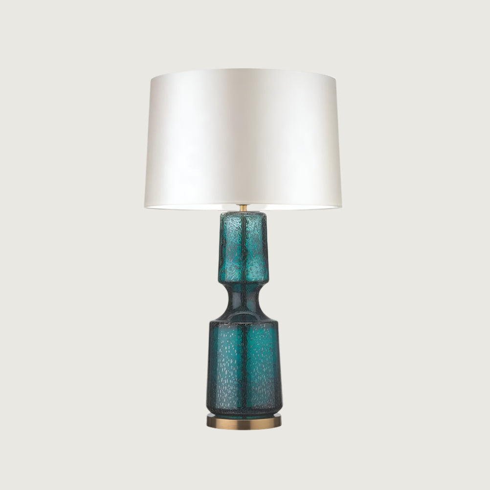 Lámpara de Mesa Teal Elegante con Pantalla de Vidrio y Base de Metal – Ideal para Escritorio y Mesita de Noche 9