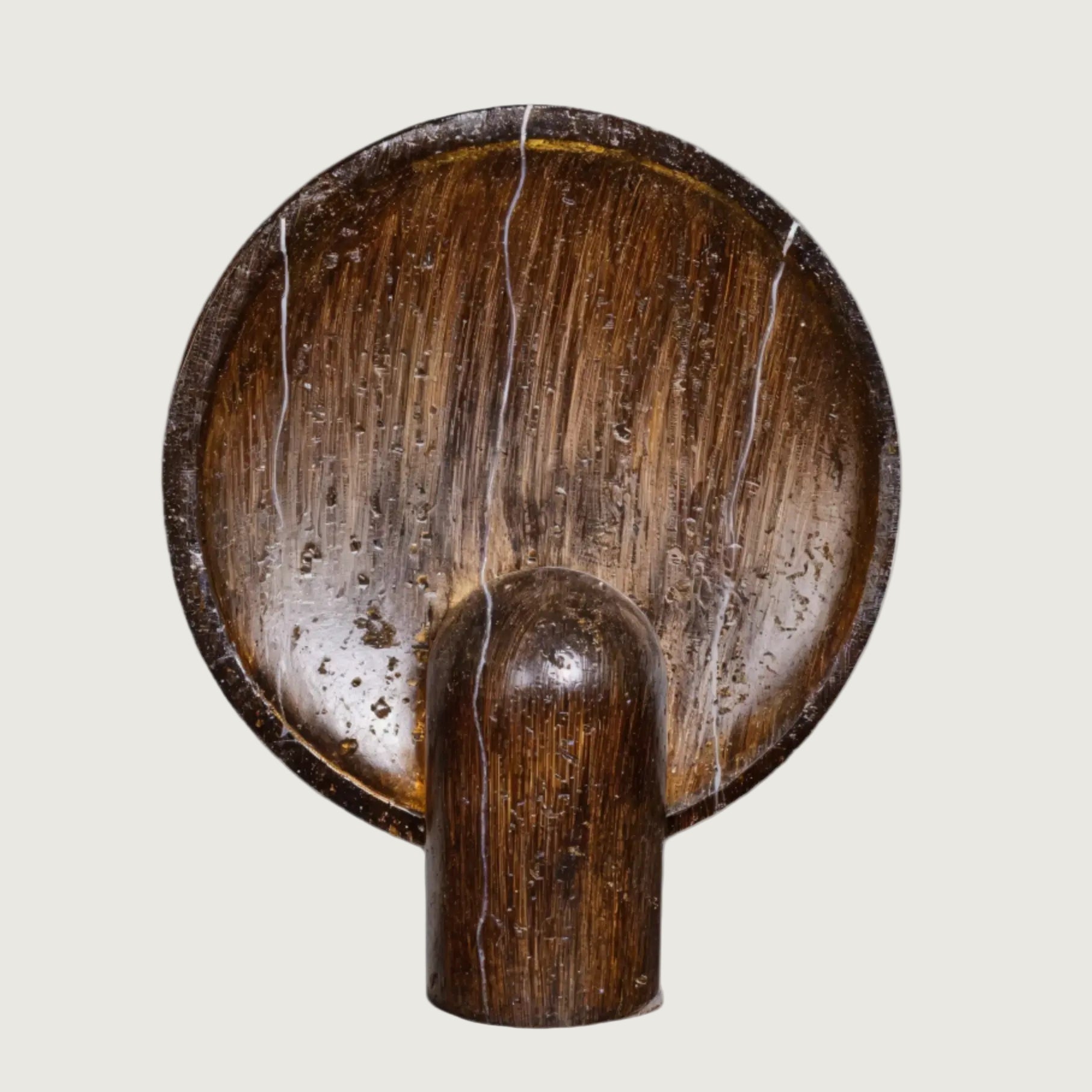 Lámpara de Mesa Terra de Madera y Mármol, Luz Cálida, Diseño Innovador, Compacta 11.8 x 14.2 5