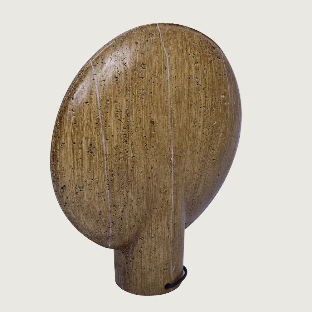 Lámpara de Mesa Terra de Madera y Mármol, Luz Cálida, Diseño Innovador, Compacta 11.8 x 14.2 6