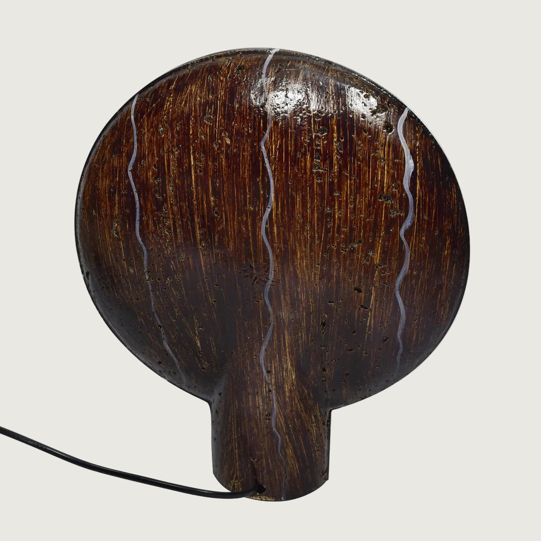 Lámpara de Mesa Terra de Madera y Mármol, Luz Cálida, Diseño Innovador, Compacta 11.8 x 14.2 8