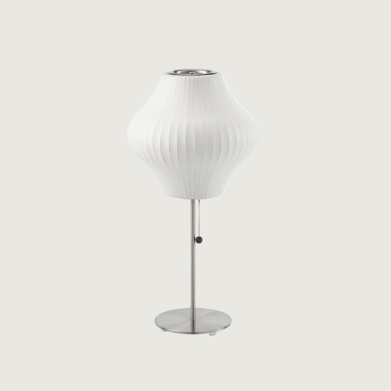 Lámpara de Mesa Vintage Nelson con Pantalla Blanca y Base de Acero 10