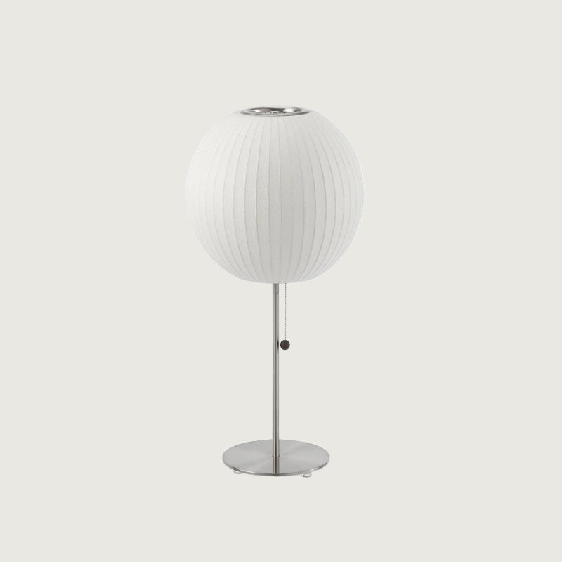 Lámpara de Mesa Vintage Nelson con Pantalla Blanca y Base de Acero 9