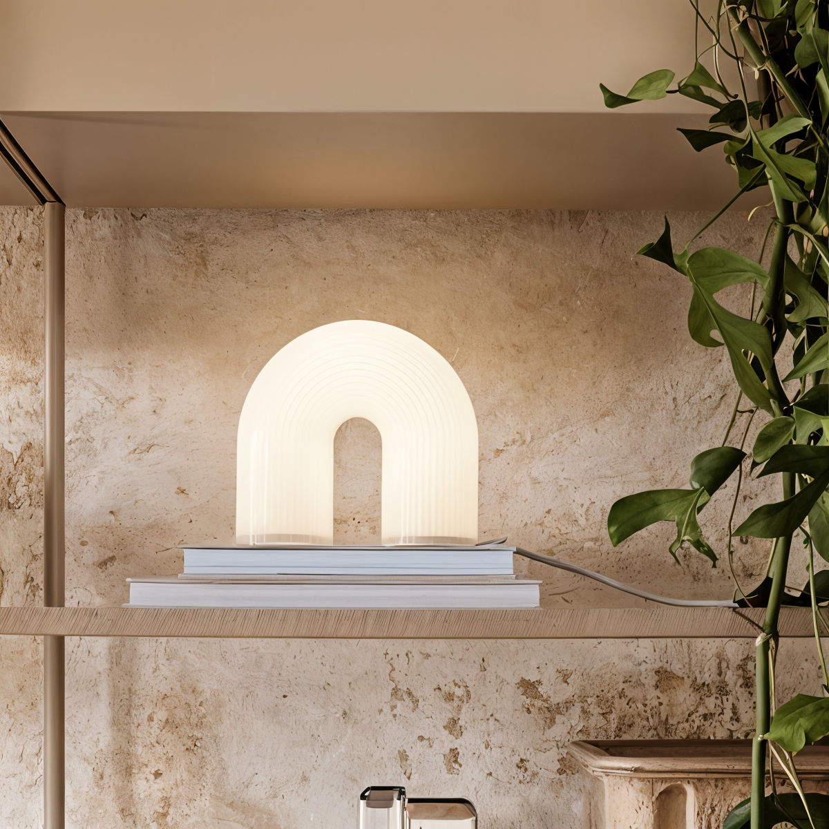 Lámpara de Mesa Vuelta Arch Moderna con Iluminación LED Integrada - Diseño Elegante para Mesita de Noche o Escritorio 0