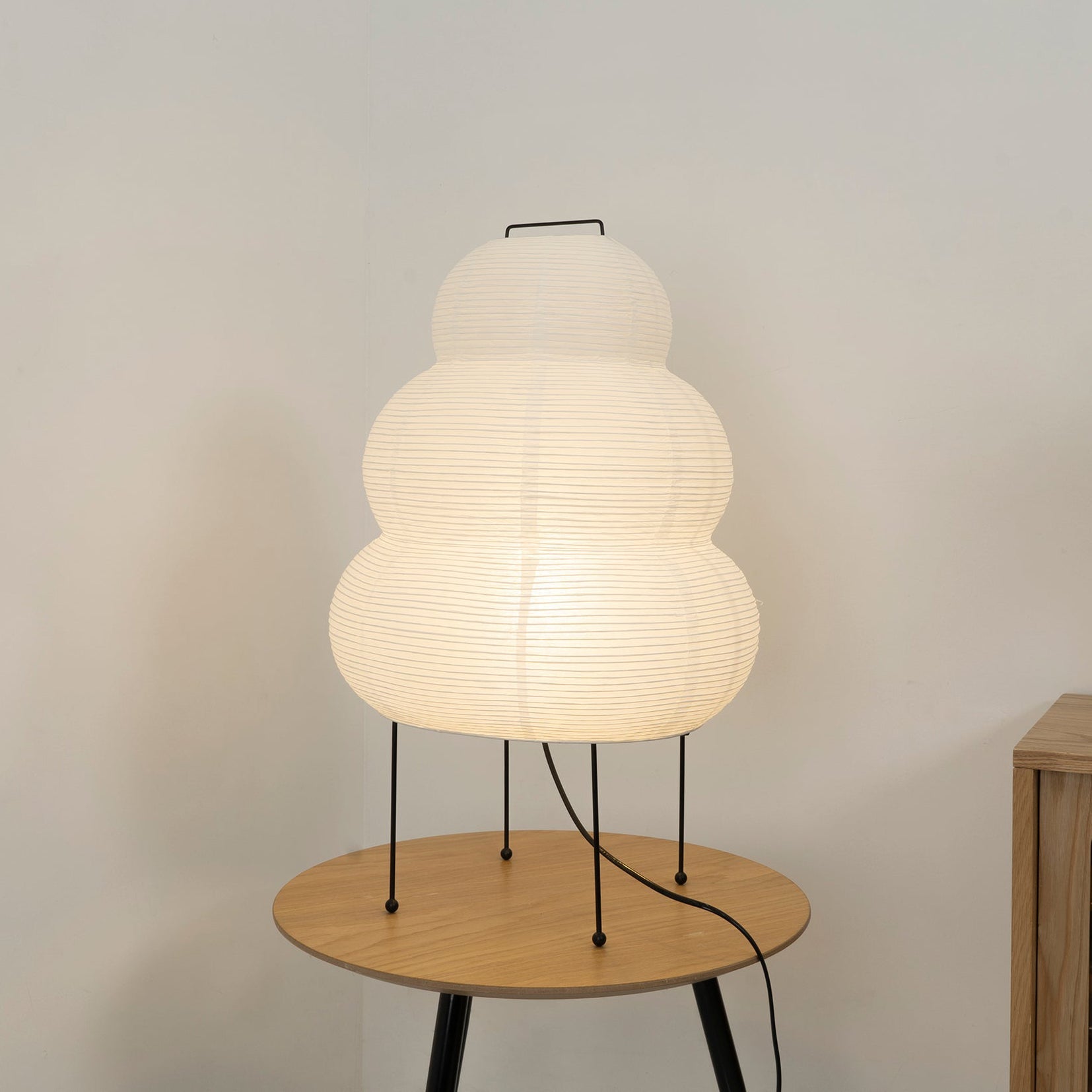 Lámpara de Mesa Washi de Papel de Morera y Metal – Diseño Japonés, Luz Suave y Acogedora 5