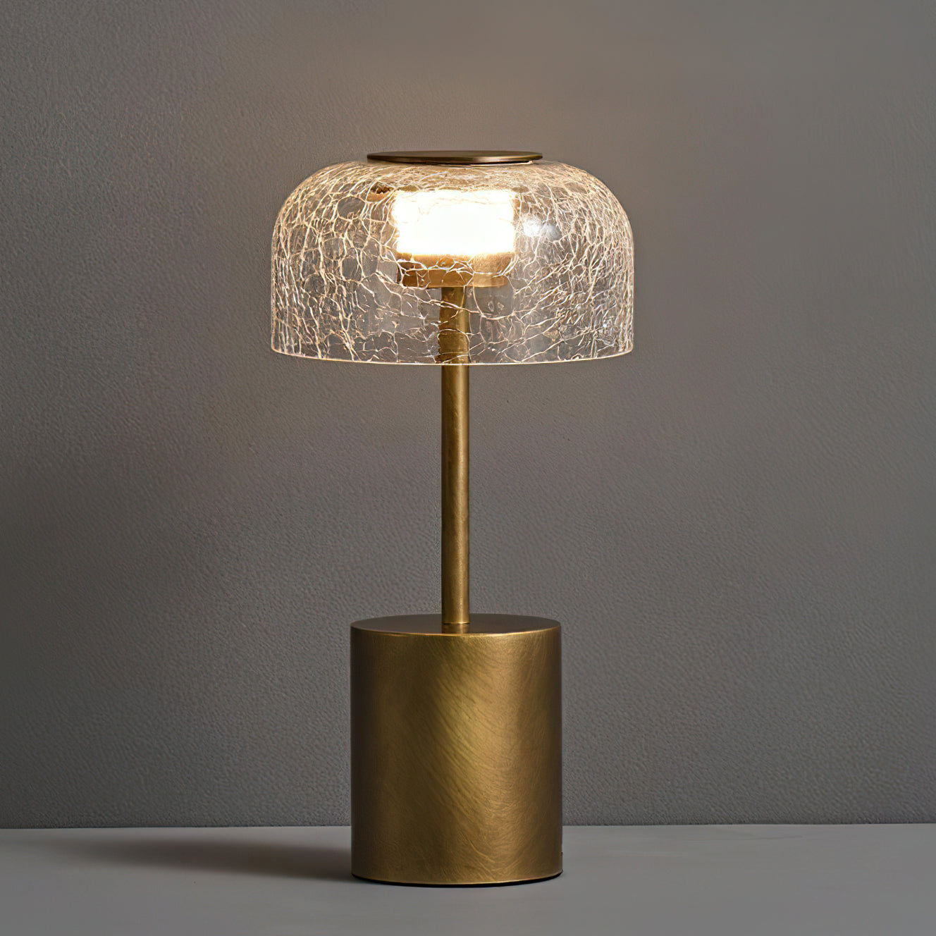 Lámpara de Mesa con Batería Incorporada y Pantalla de Vidrio Craquelado – Estilo Moderno 7