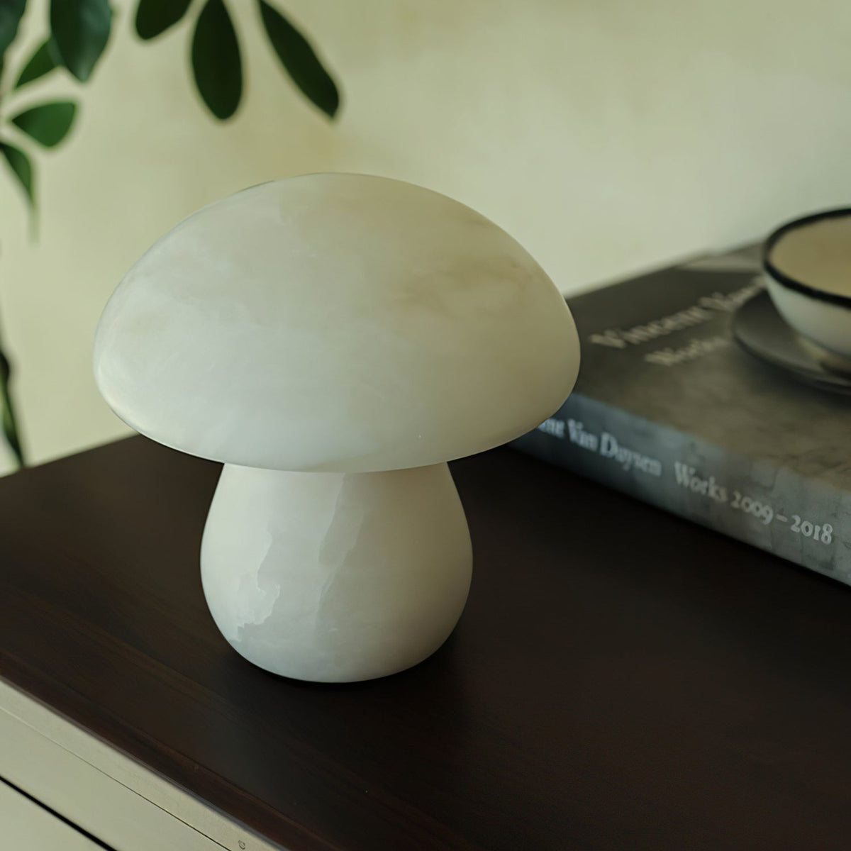 Brilza - Lámpara de Mesa con Forma de Hongo de Piedra - Diseño Moderno y Acogedor