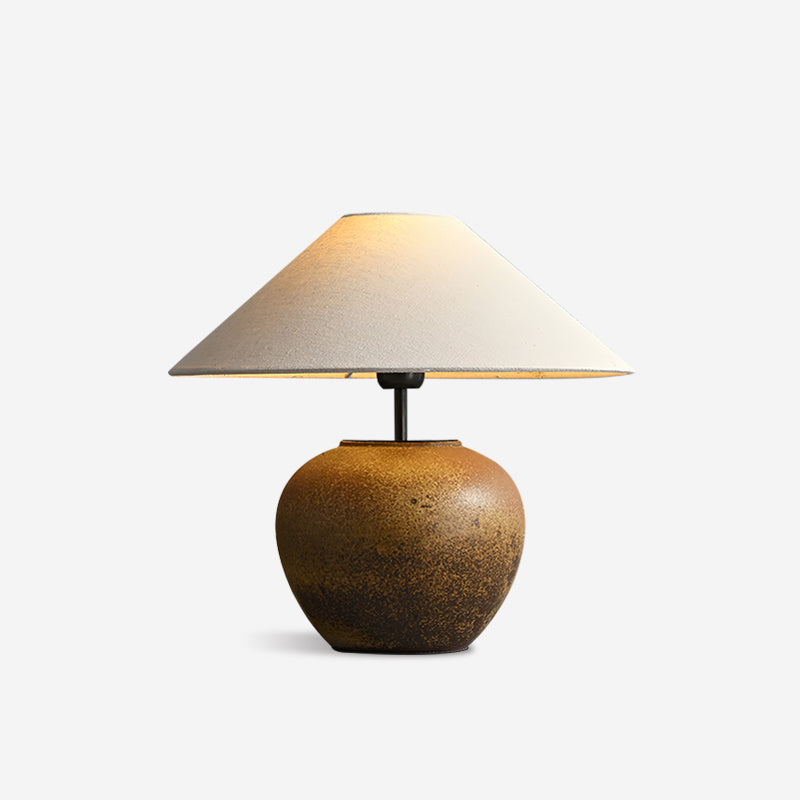 Lámpara de Mesa de Cerámica Minimalista, 40 cm de Diámetro, Ideal para Decoración Interior, Base en Metal, Colores Disponibles 1