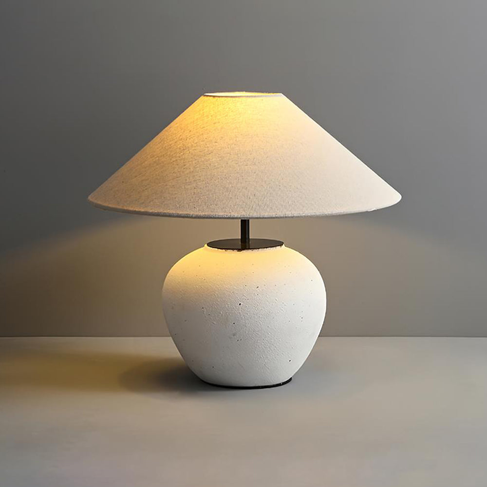 Lámpara de Mesa de Cerámica Minimalista, 40 cm de Diámetro, Ideal para Decoración Interior, Base en Metal, Colores Disponibles 10