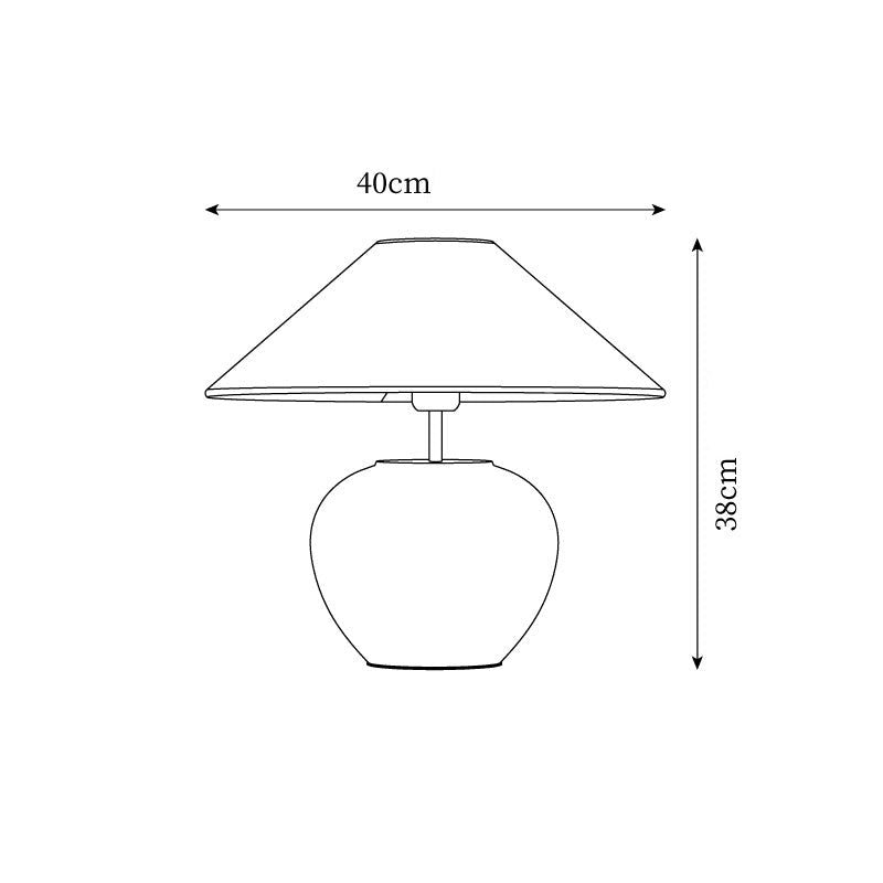 Lámpara de Mesa de Cerámica Minimalista, 40 cm de Diámetro, Ideal para Decoración Interior, Base en Metal, Colores Disponibles 5