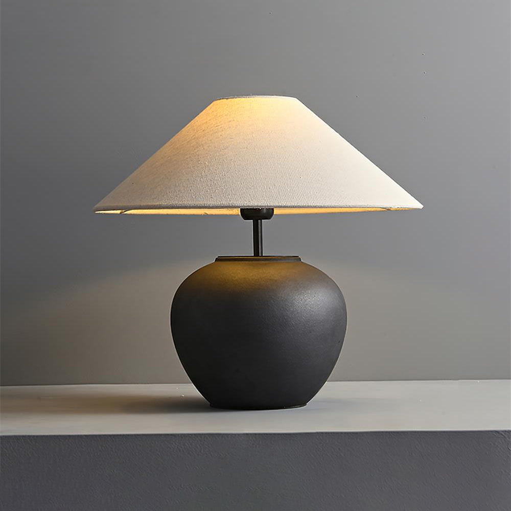 Lámpara de Mesa de Cerámica Minimalista, 40 cm de Diámetro, Ideal para Decoración Interior, Base en Metal, Colores Disponibles 9