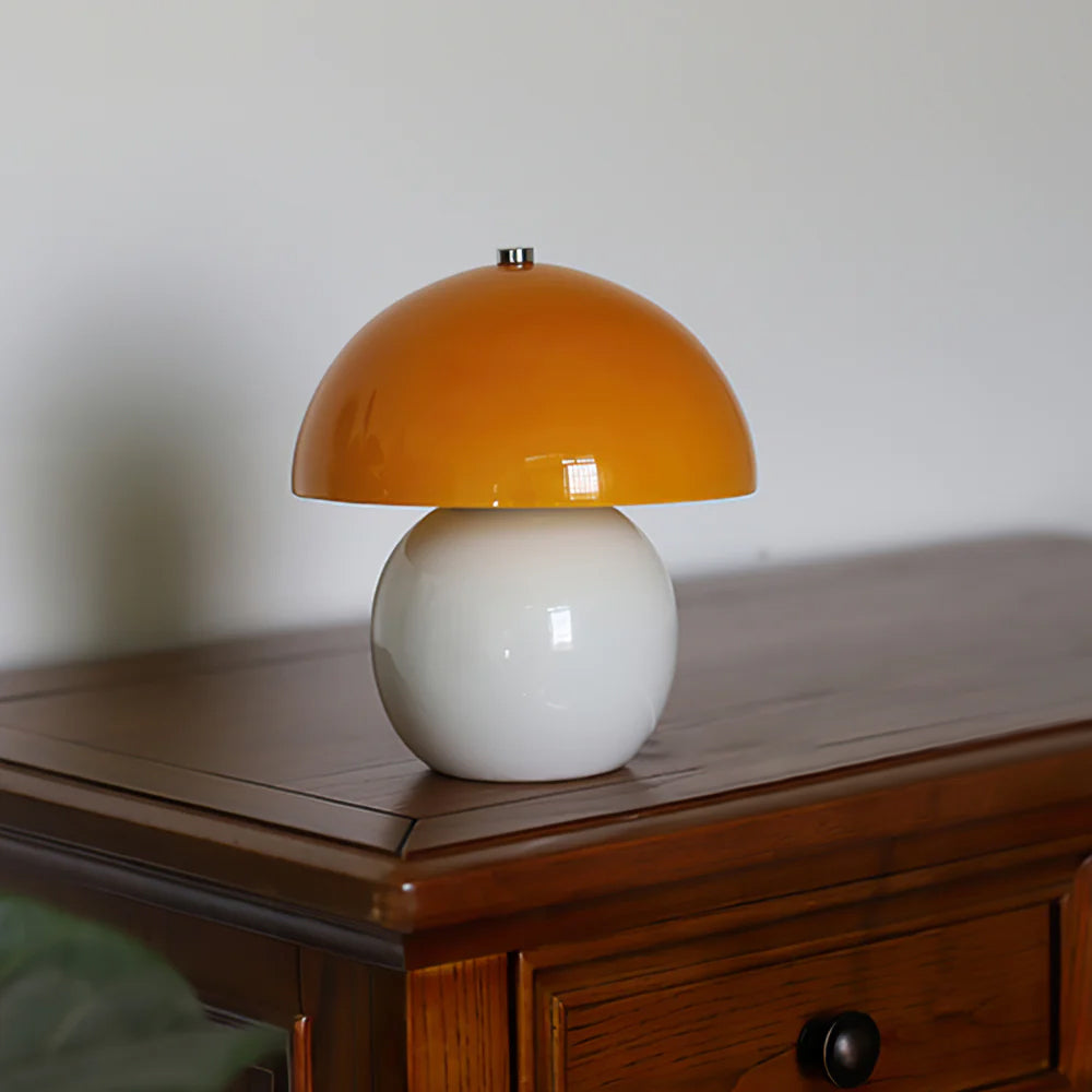 Lámpara de Mesa de Cerámica en Forma de Hongo con Batería Integrada - Luz LED 3