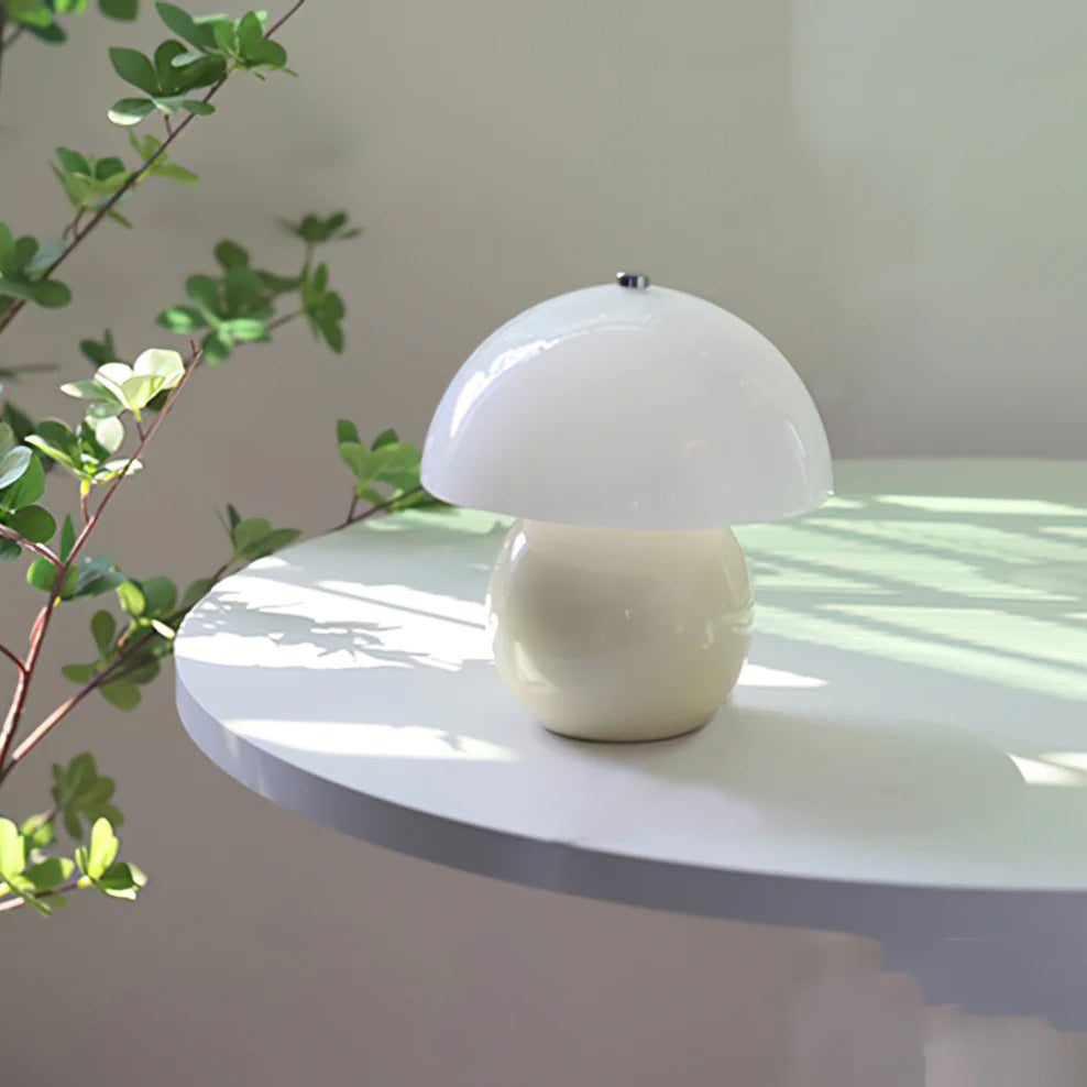 Lámpara de Mesa de Cerámica en Forma de Hongo con Batería Integrada - Luz LED 4