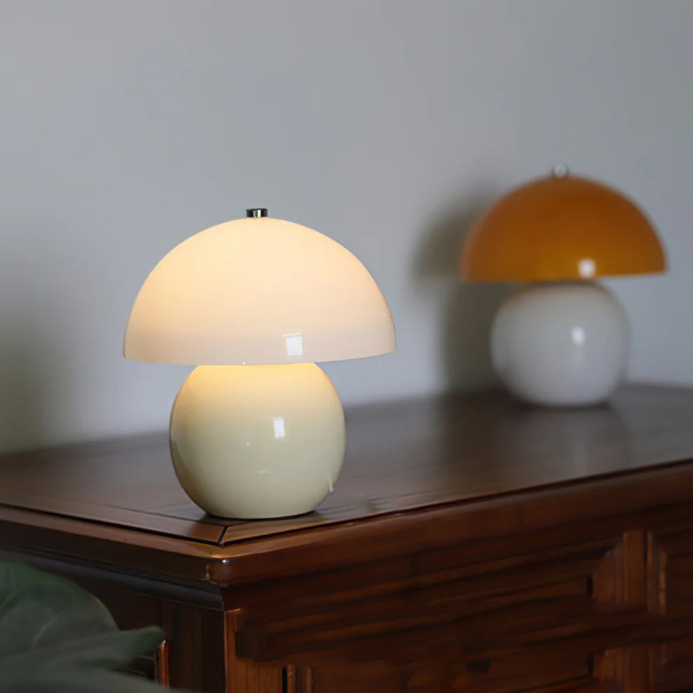 Lámpara de Mesa de Cerámica en Forma de Hongo con Batería Integrada - Luz LED 5