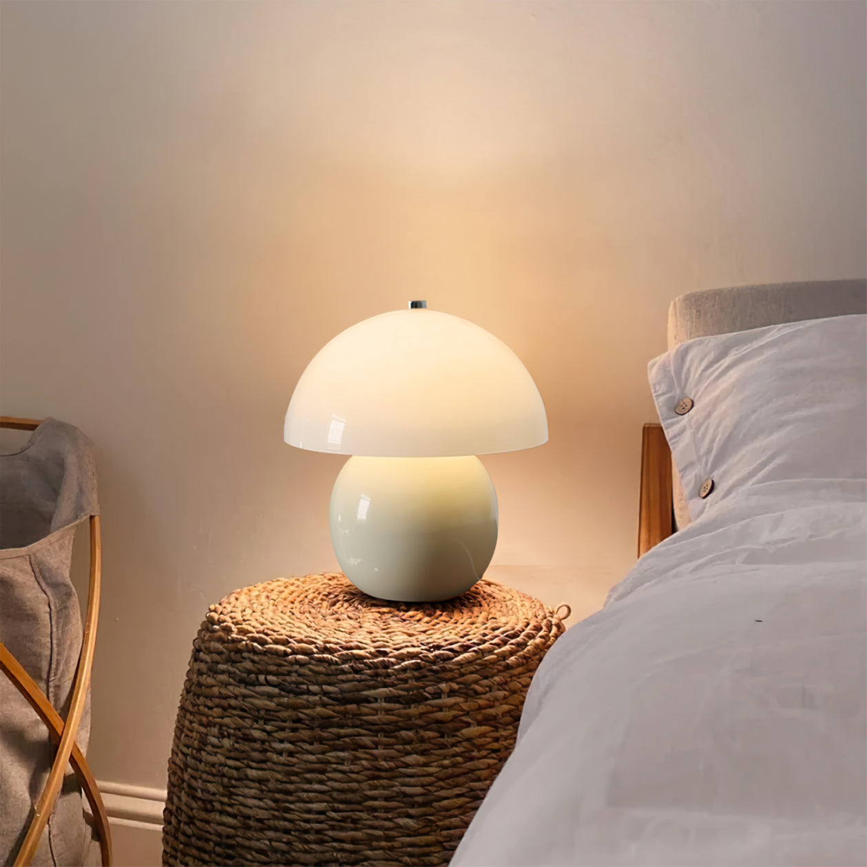Lámpara de Mesa de Cerámica en Forma de Hongo con Batería Integrada - Luz LED 8