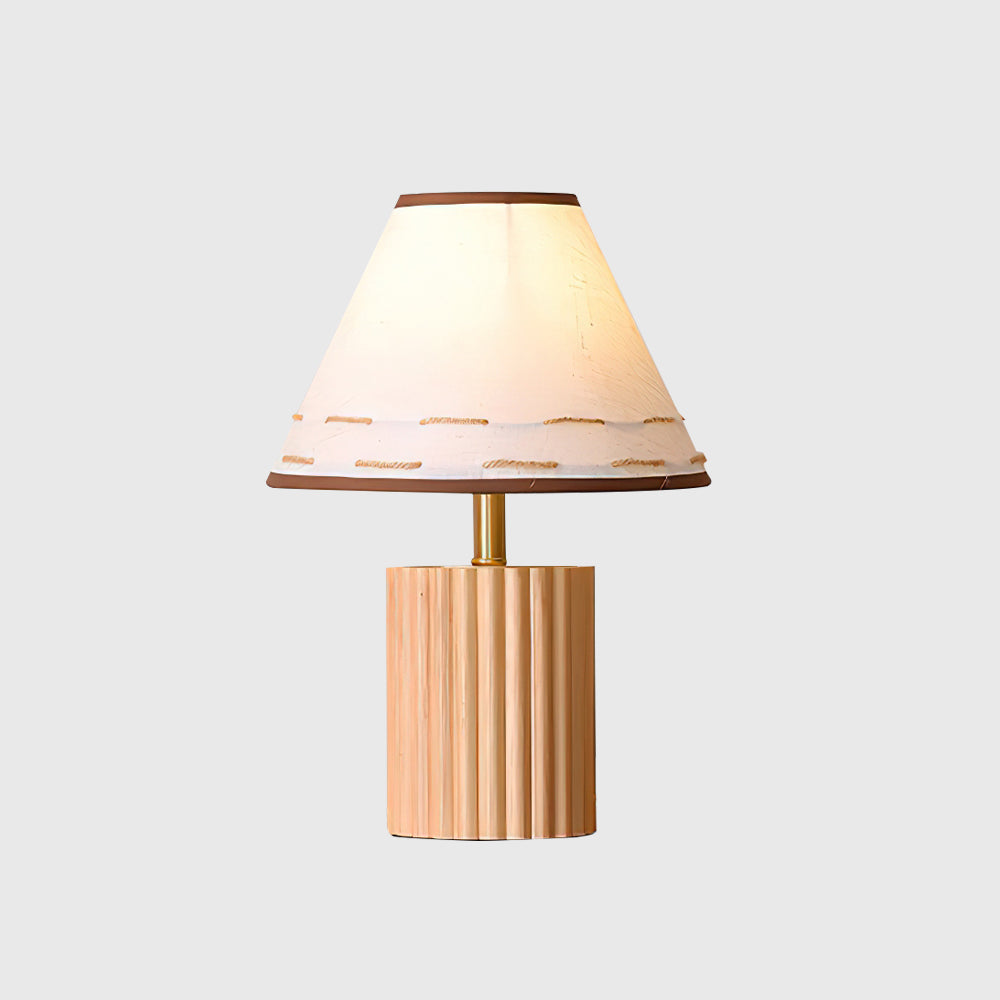 Lámpara de Mesa de Madera Brooke con Pantalla Artesanal y Base Cilíndrica 9