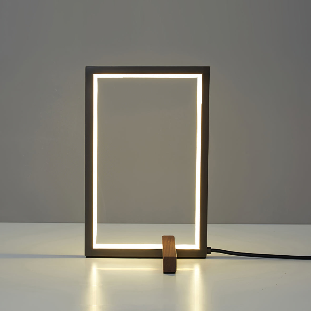 Lámpara de Mesa de Madera de Diseño Moderno de Media Edad con Luz LED Integrada 7