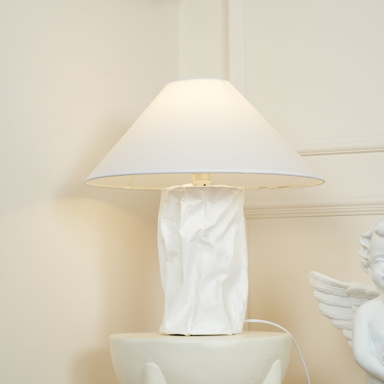 Lámpara de Mesa de Papel DuPont con Diseño Moderno y Tradicional - Iluminación Suave, 50cm y 75cm 0