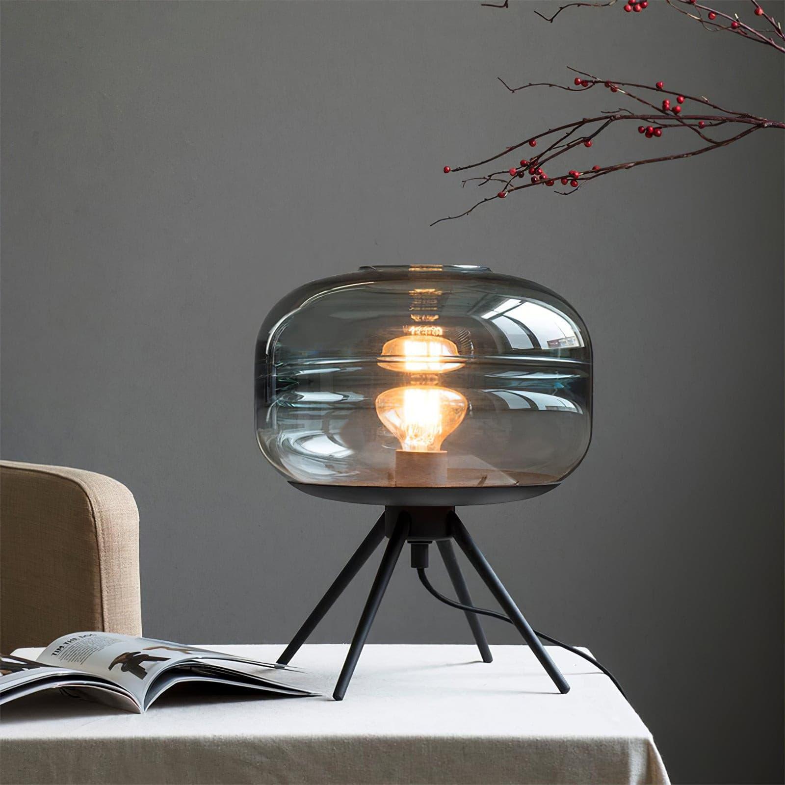 Lámpara de Mesa de Vidrio con Efecto de Refracción – Diseño Moderno y Elegante 4