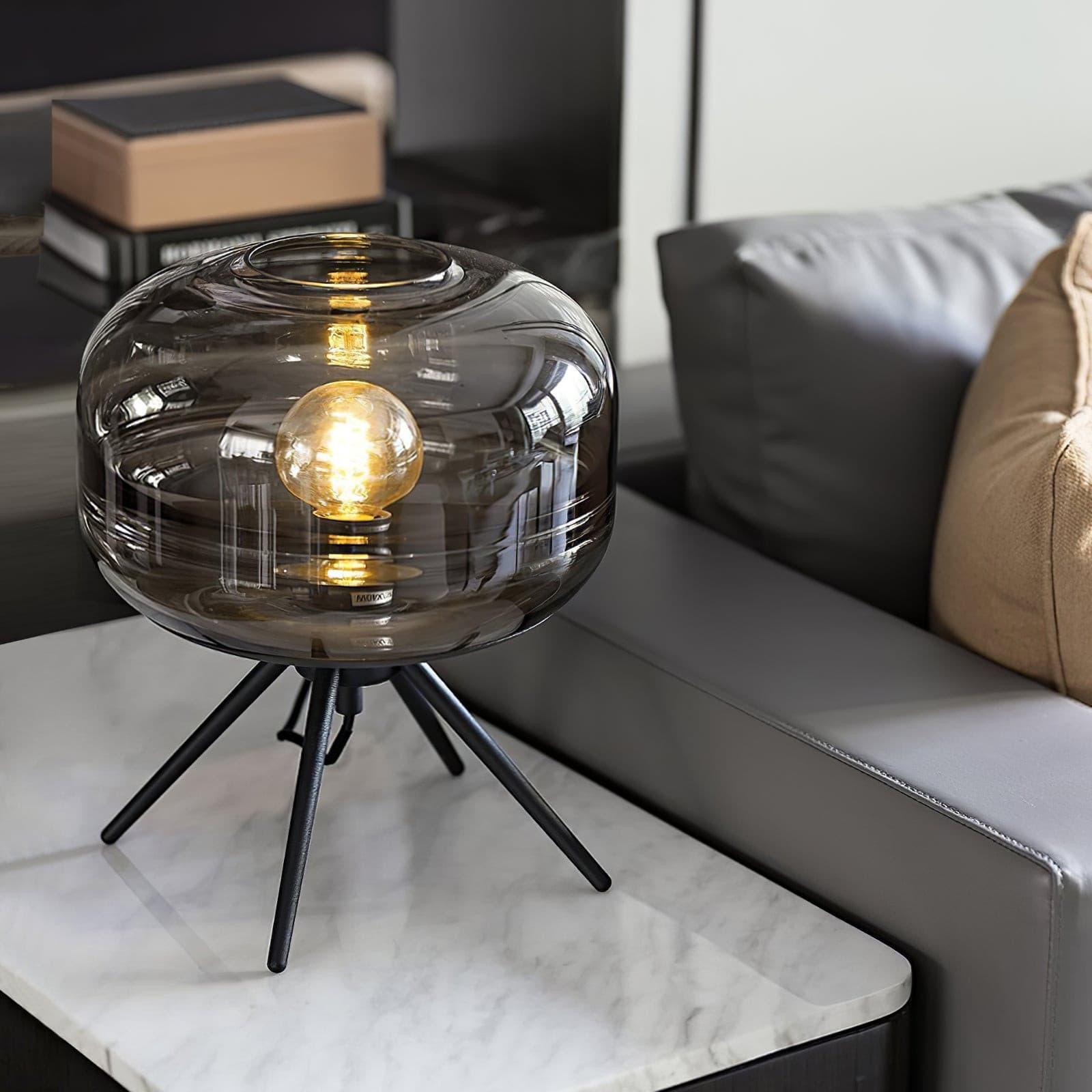 Lámpara de Mesa de Vidrio con Efecto de Refracción – Diseño Moderno y Elegante 8