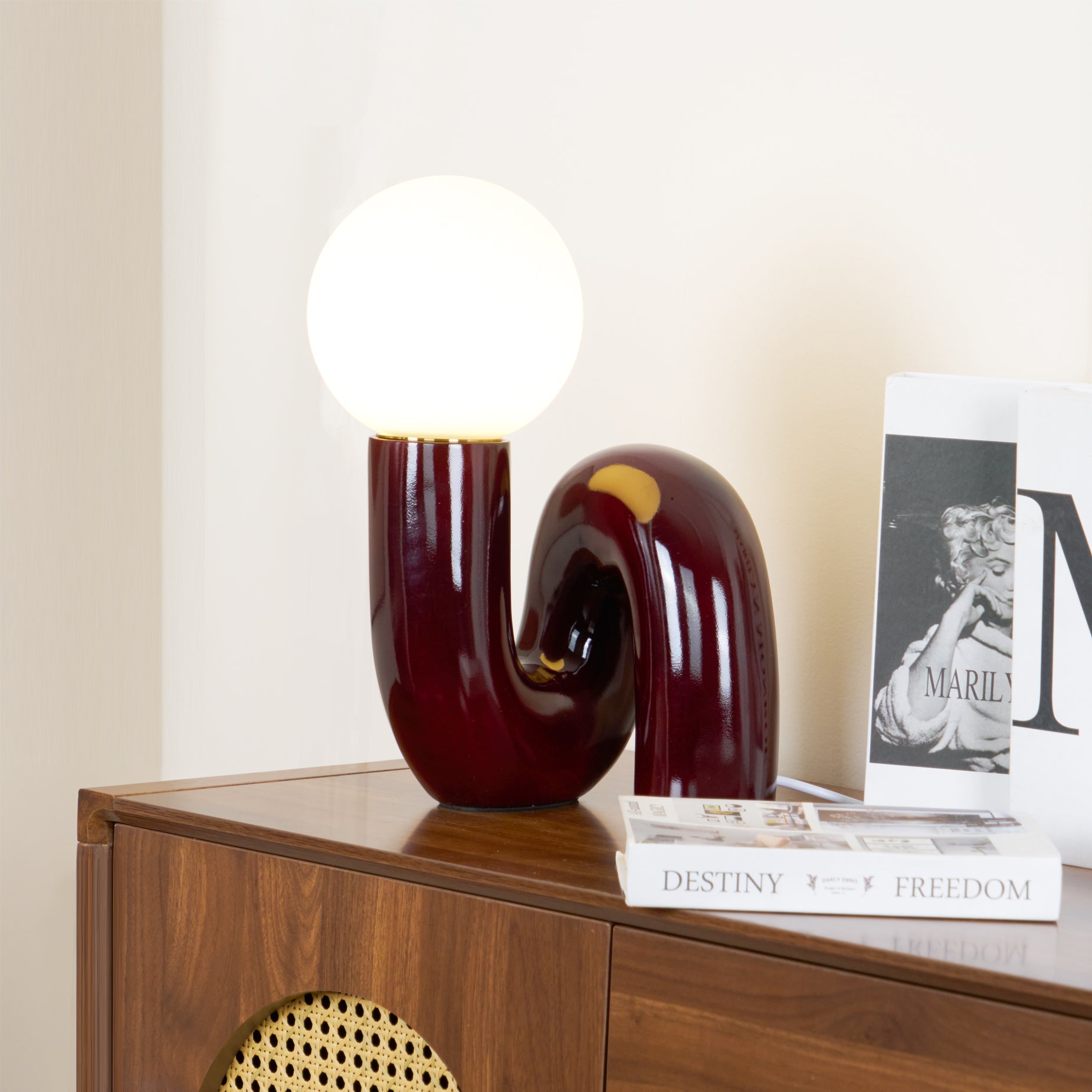 Lámpara de Mesa de Vidrio en Espiral, Diseño Elegante y Acabados en Varios Colores, Ideal para Escritorio y Mesita de Noche 2