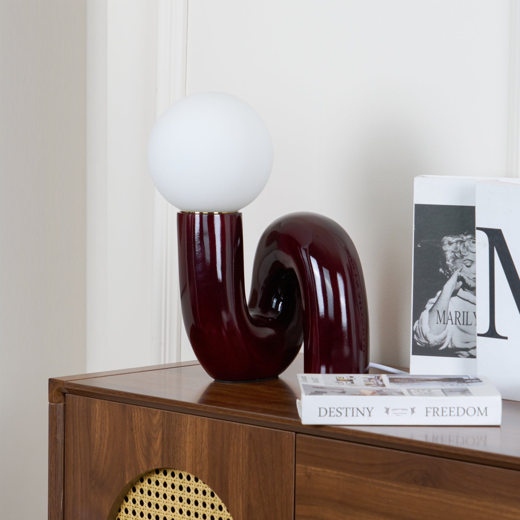 Lámpara de Mesa de Vidrio en Espiral, Diseño Elegante y Acabados en Varios Colores, Ideal para Escritorio y Mesita de Noche 7
