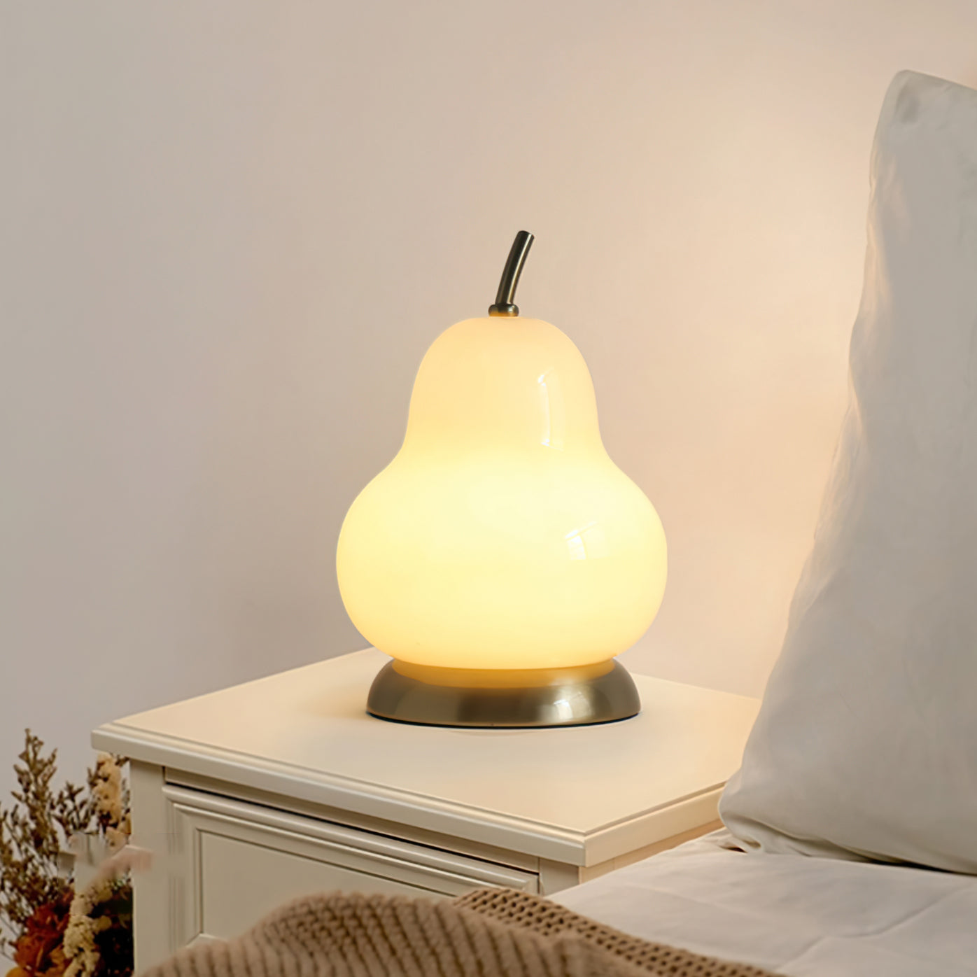 Lámpara de Mesa de Vidrio en Forma de Pera con Batería Integrada y Luz LED 5