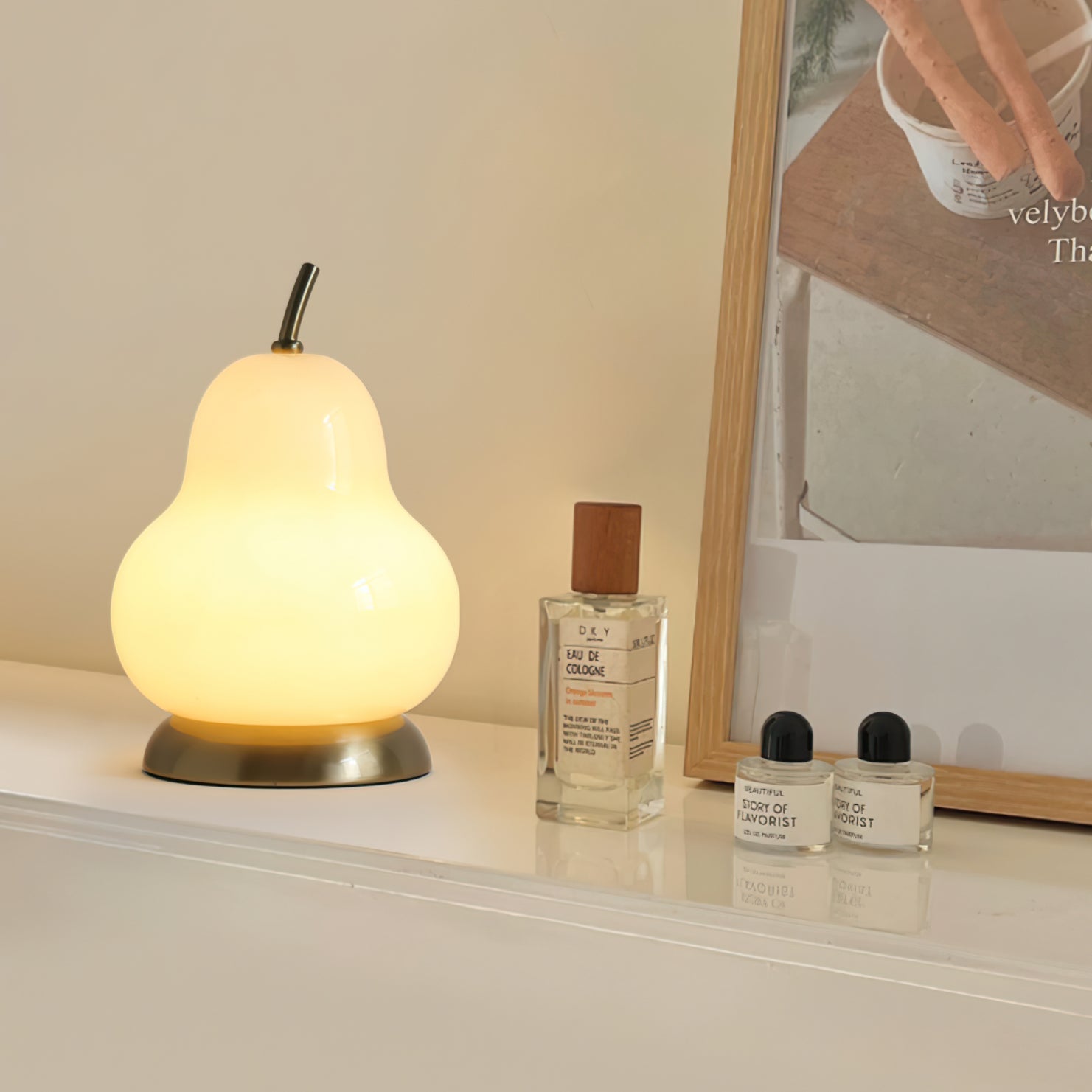 Lámpara de Mesa de Vidrio en Forma de Pera con Batería Integrada y Luz LED 6
