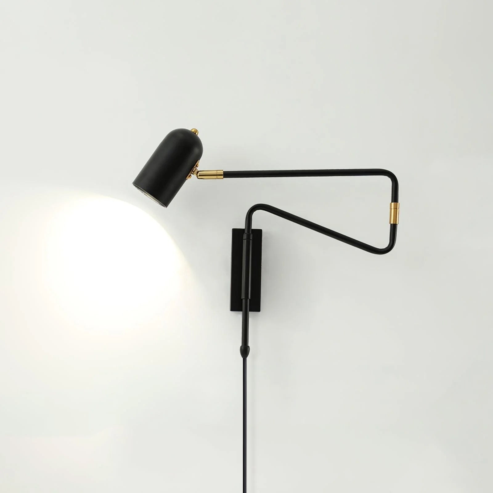 Lámpara de Pared Ajustable con Brazo Rotativo – Diseño Moderno en Negro y Dorado 11